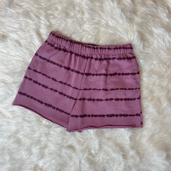 Mighty Fine Purple Mauve Tie Dye Comfy Lounge Sweat Shorts - Picture 2 of 3